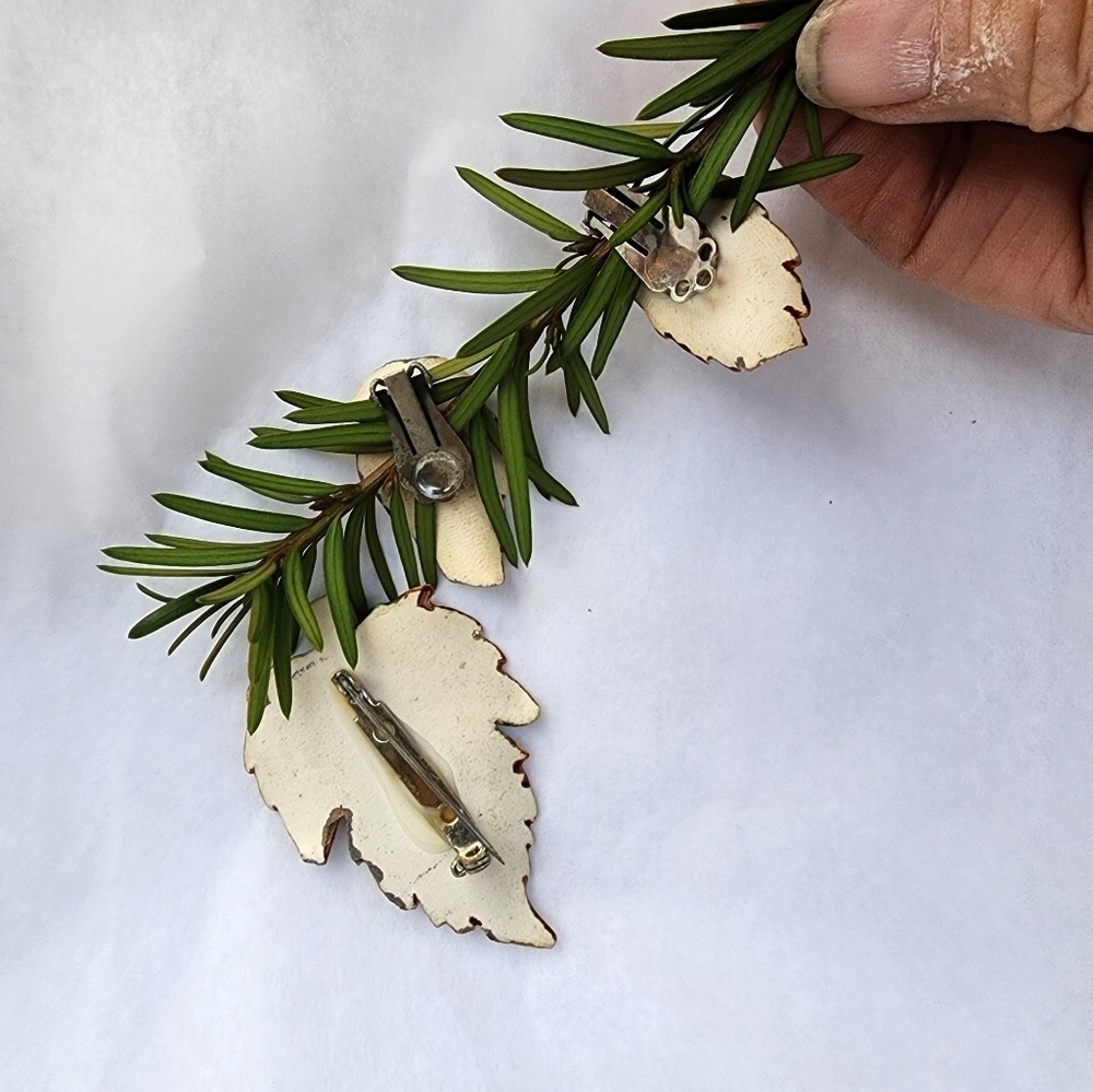 Vintage Ceramic leaf set - Picture 4 of 6